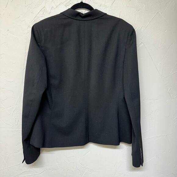 Lauren Ralph Lauren Black Wool Blend Three Button Blazer Size 16 - Picture 2 of 7